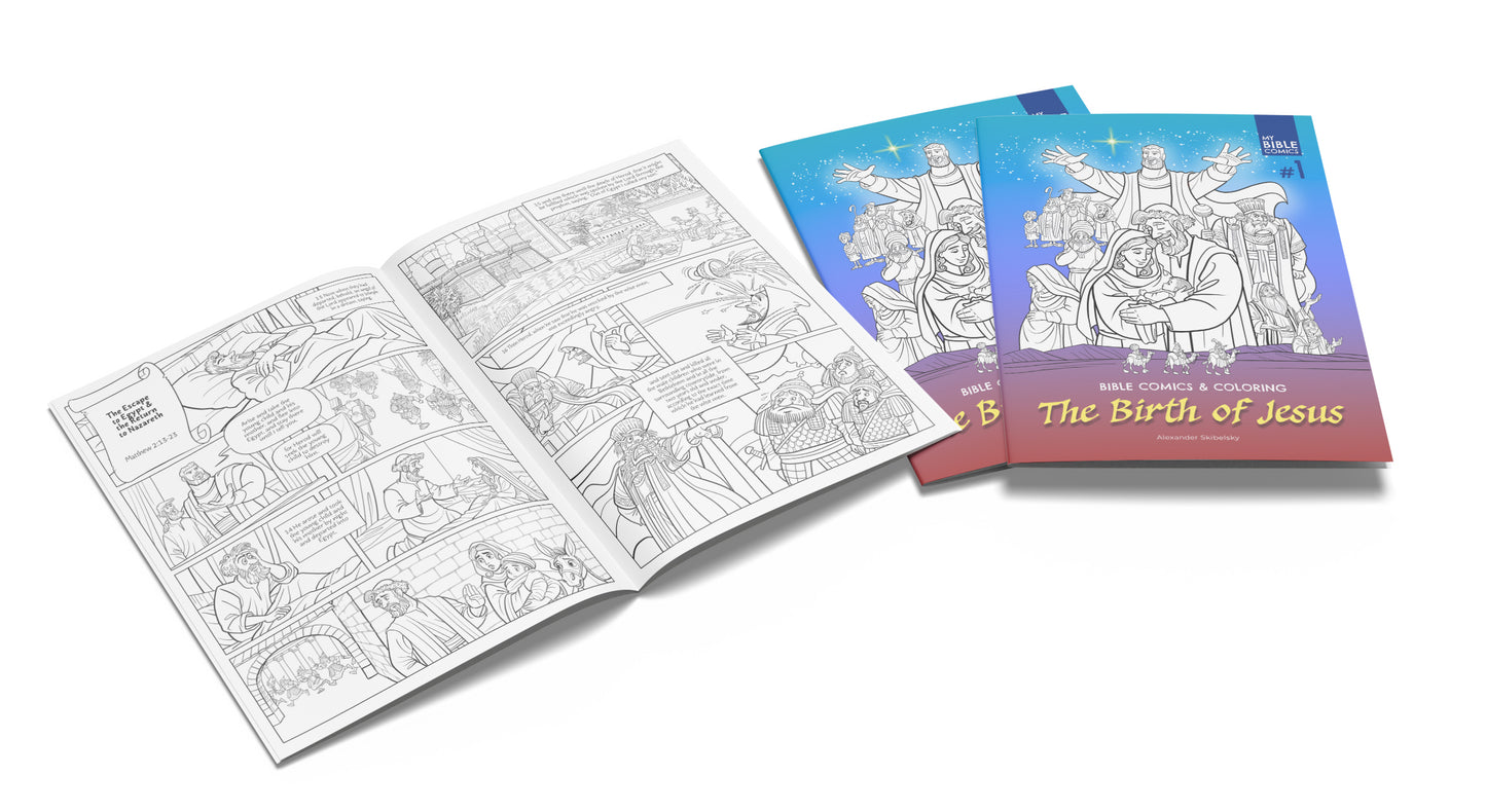Coloring Comic Book: The Birth of Jesus