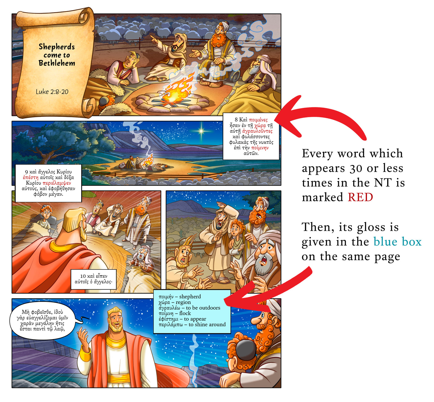Illustrated Bible: The Birth of Jesus in Greek